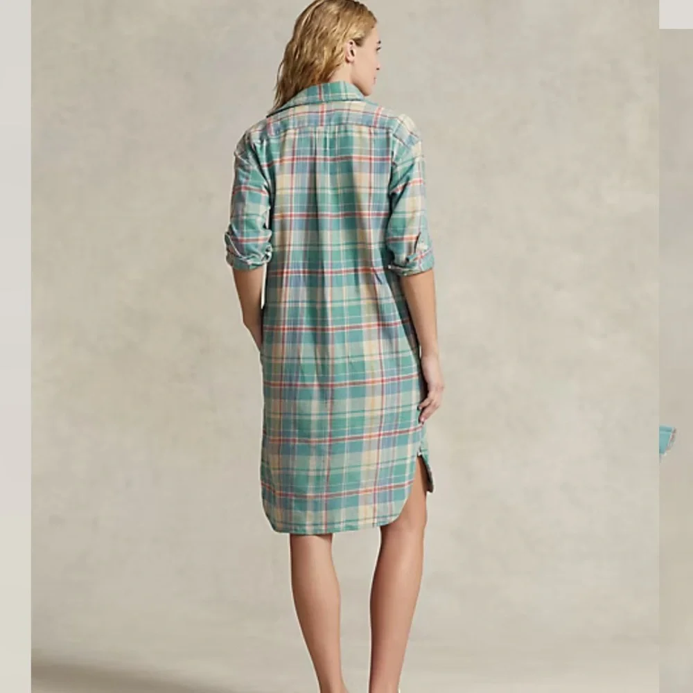 Polo by Ralph Lauren Plaid Shirt Dress - Green and Pink - Picture 2 of 13